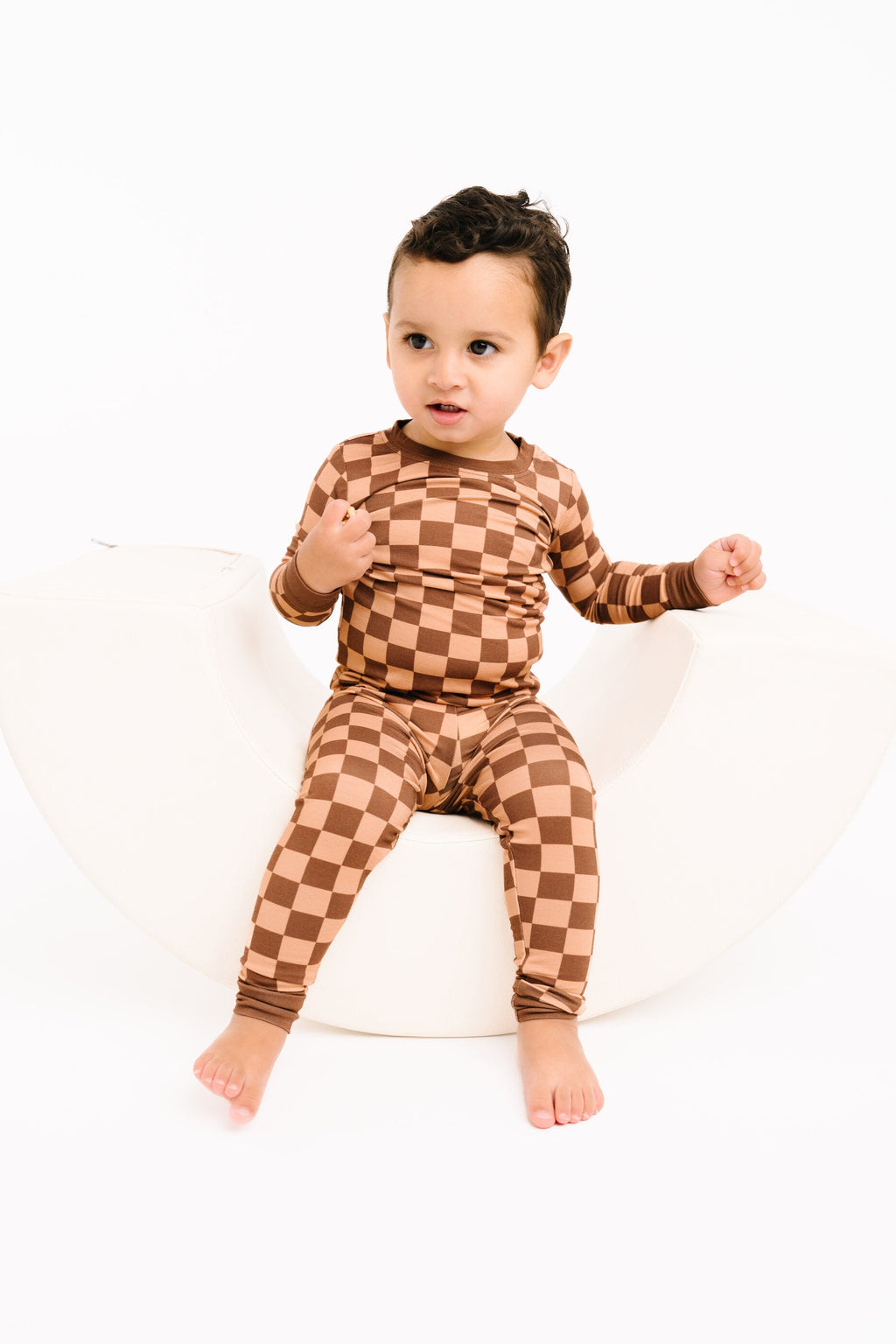 Espresso Checkered Bamboo Set