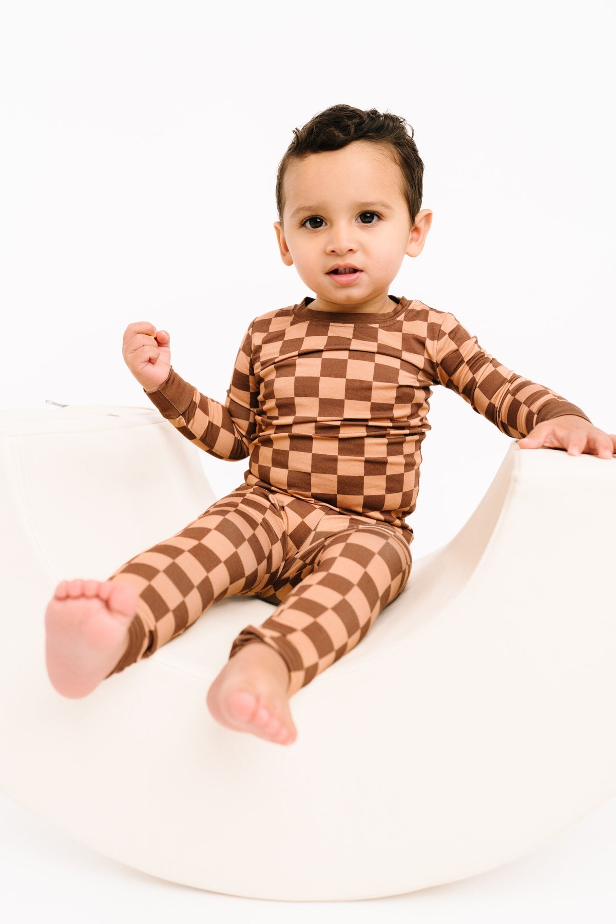 Espresso Checkered Bamboo Set
