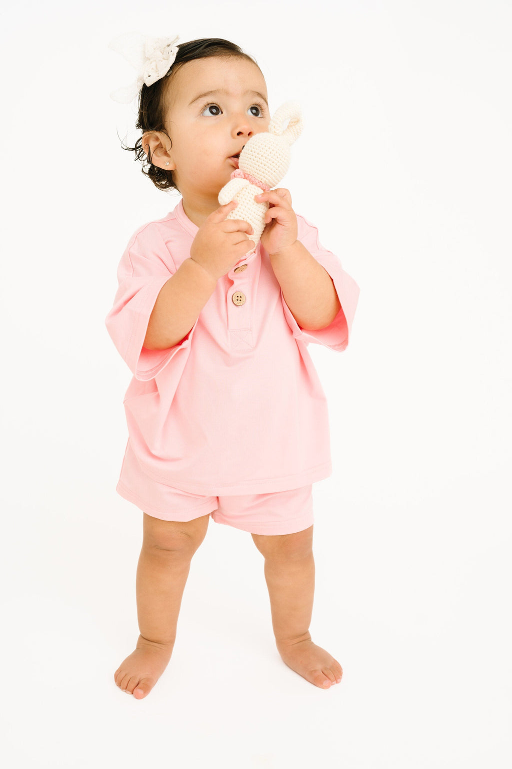 Peony Bamboo Button Slouchy Set