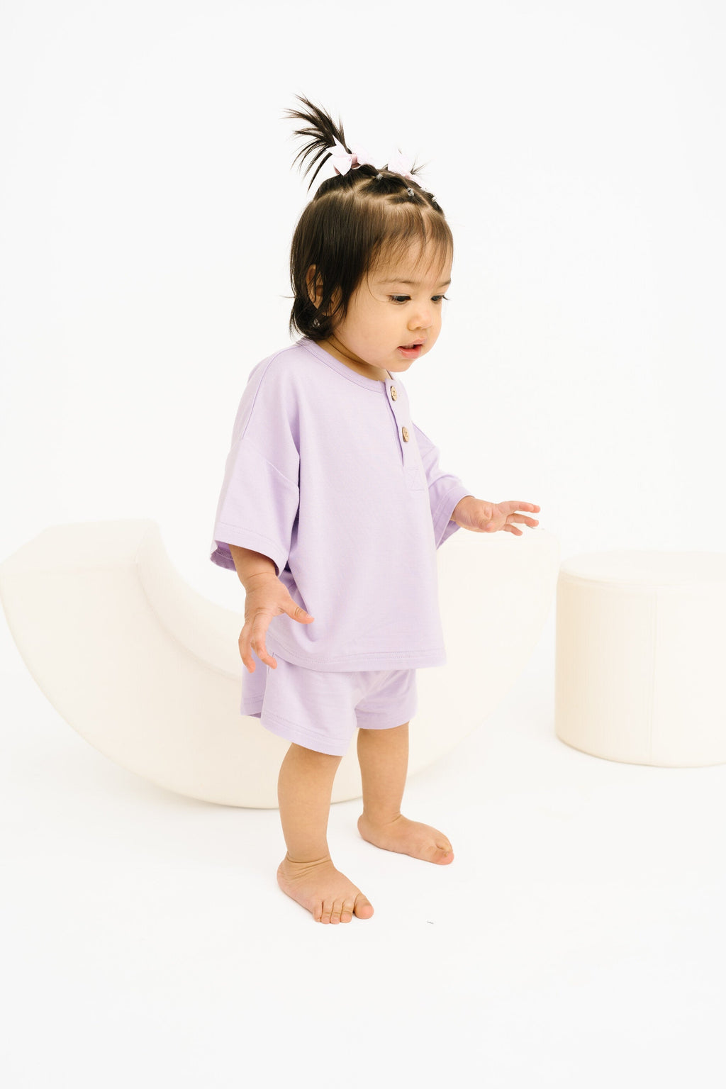 Lilac Bamboo Button Slouchy Set