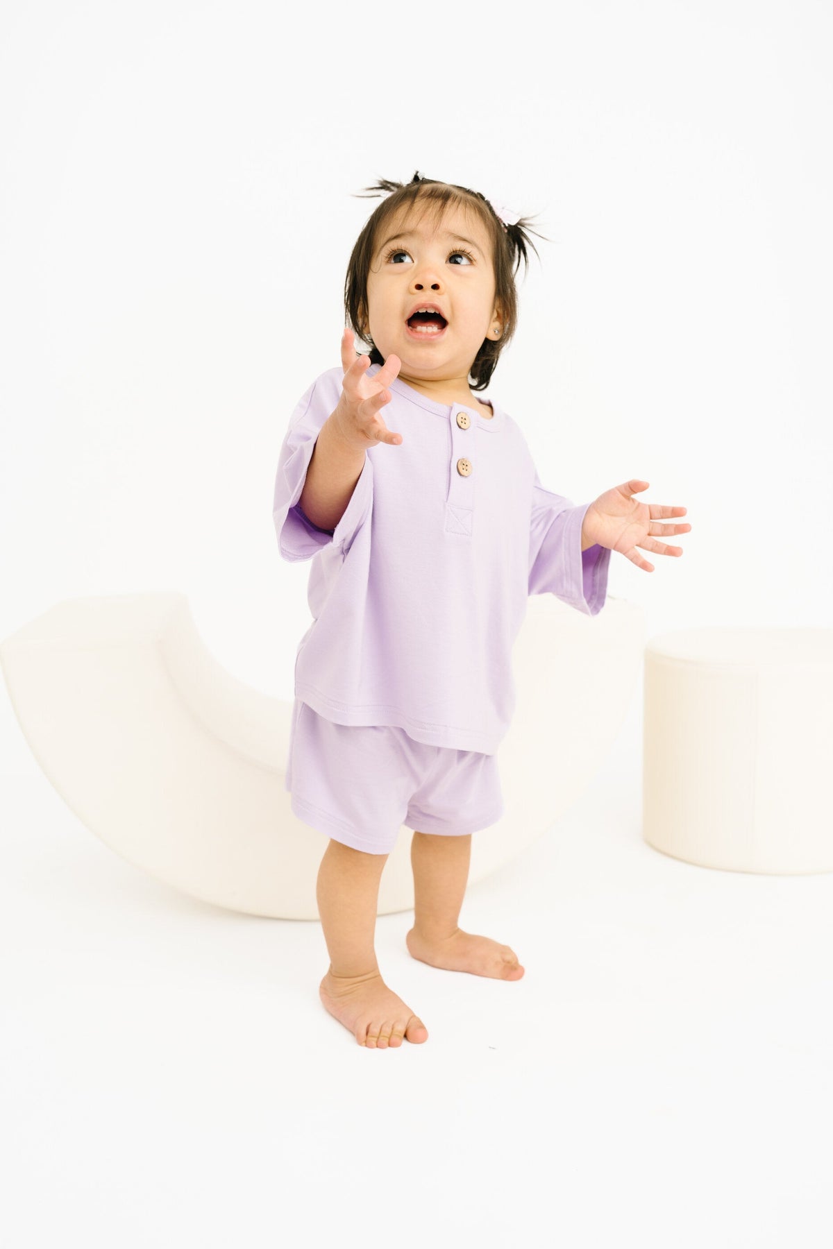 Lilac Bamboo Button Slouchy Set