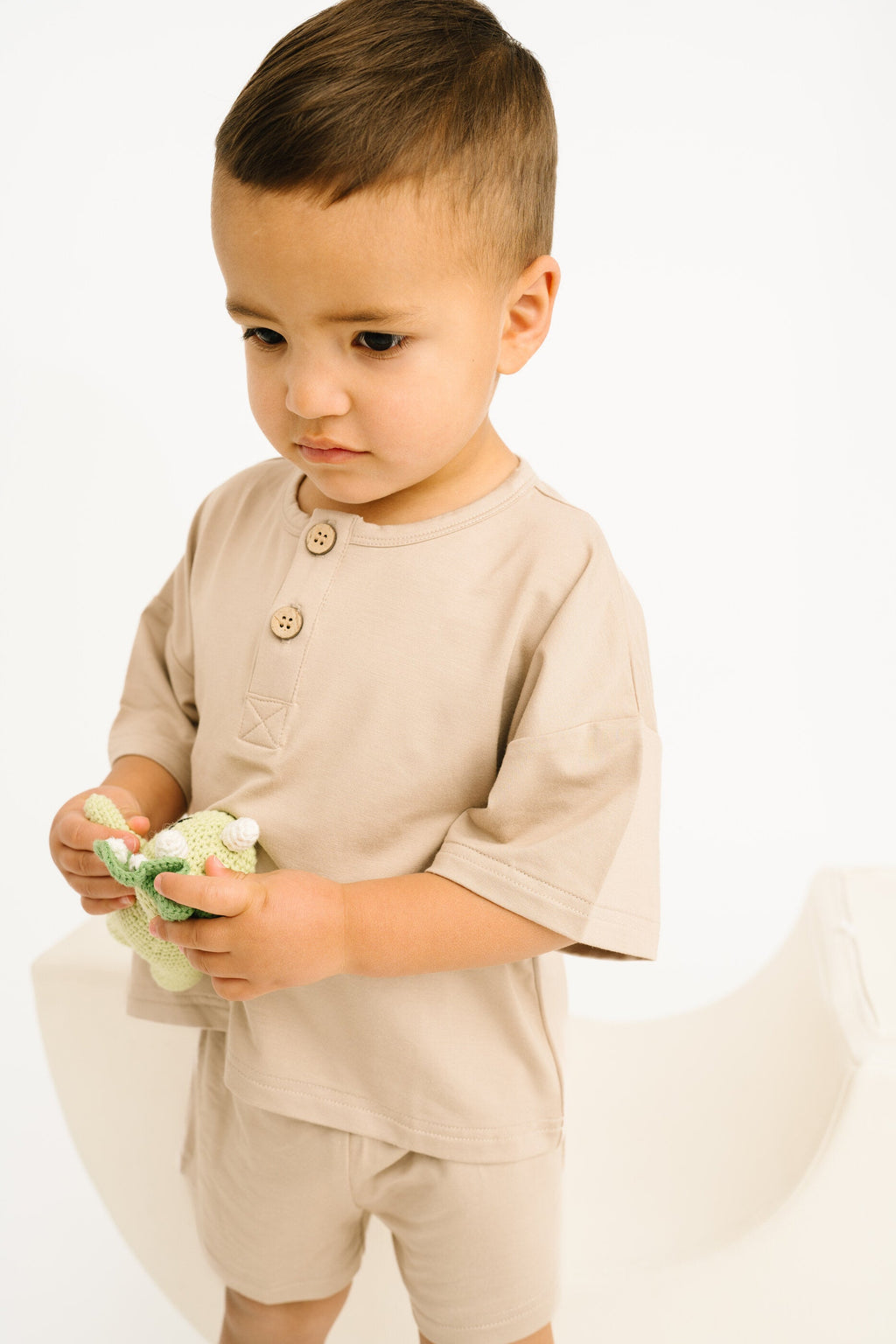 Sandstone Bamboo Button Slouchy Set