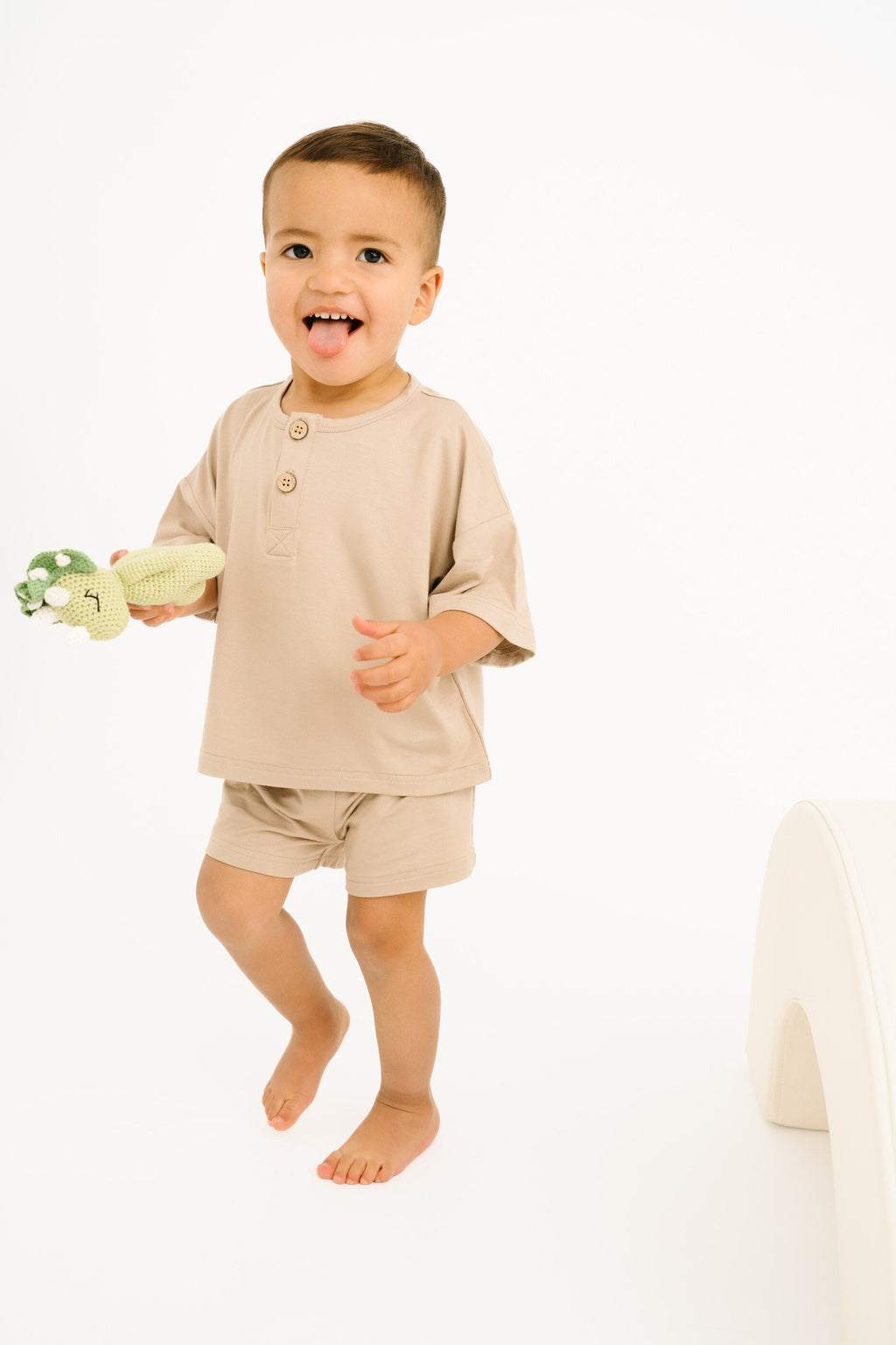 Sandstone Bamboo Button Slouchy Set