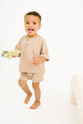Sandstone Bamboo Button Slouchy Set