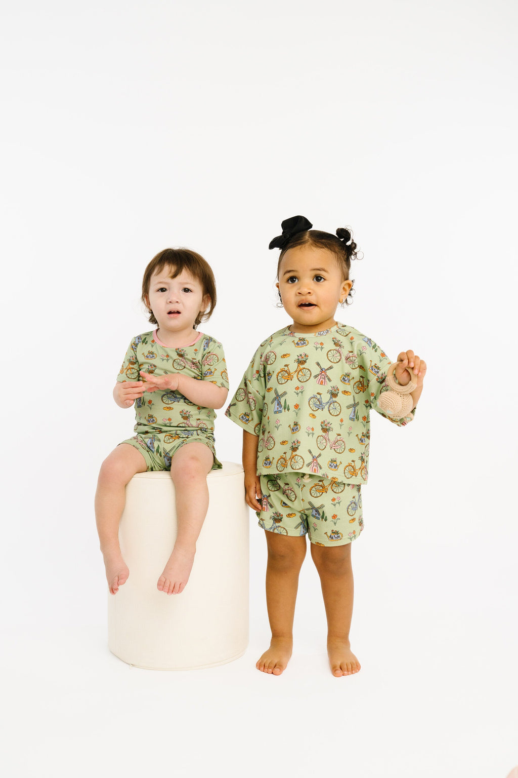 Bikes & Blooms Bamboo Shorts Set