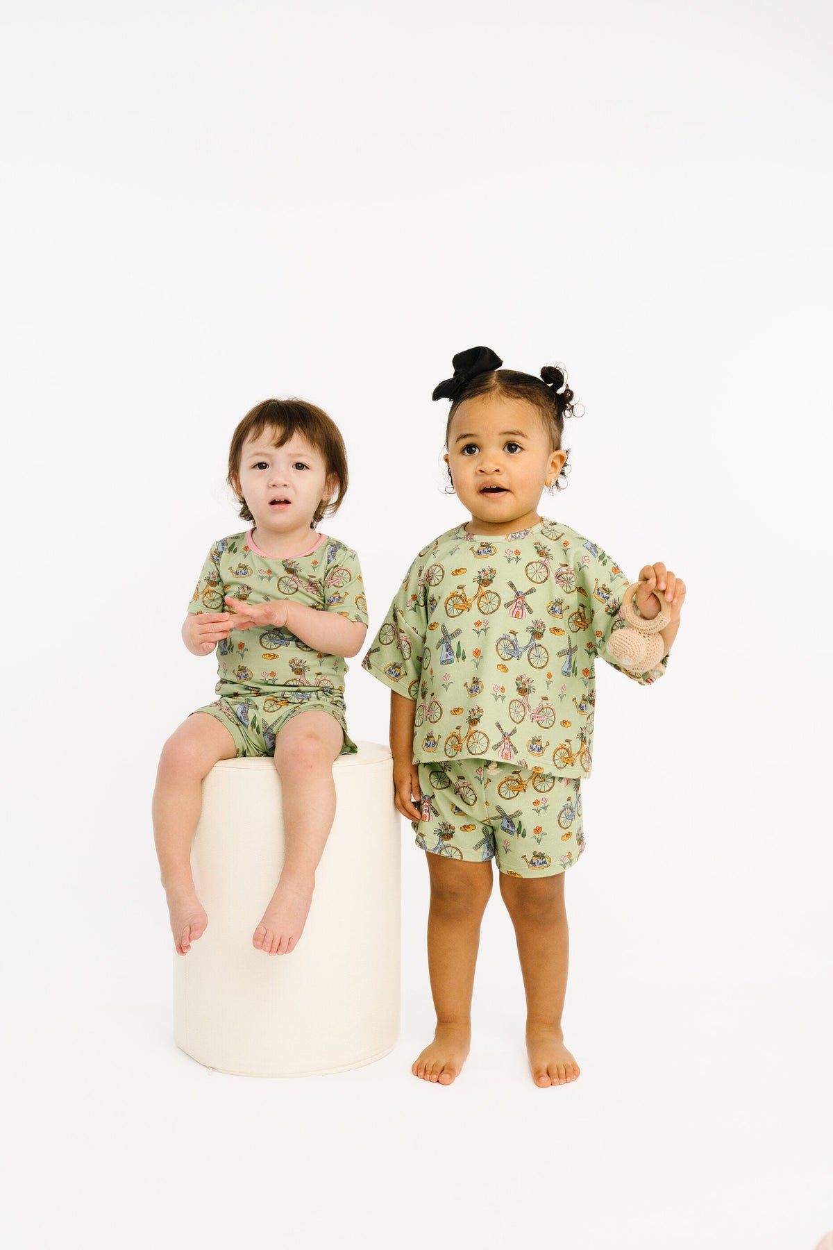 Bikes & Blooms Bamboo Shorts Set