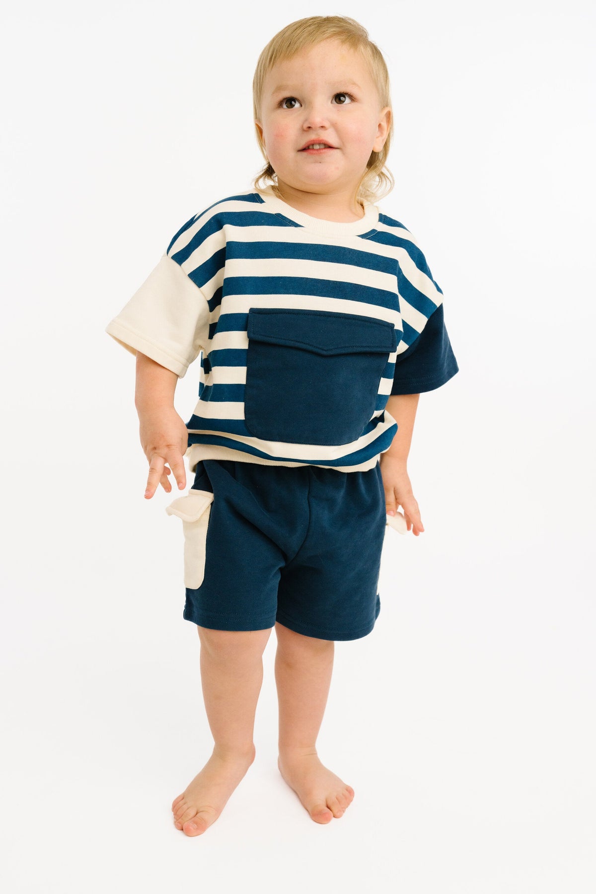 Navy Short Retro Set