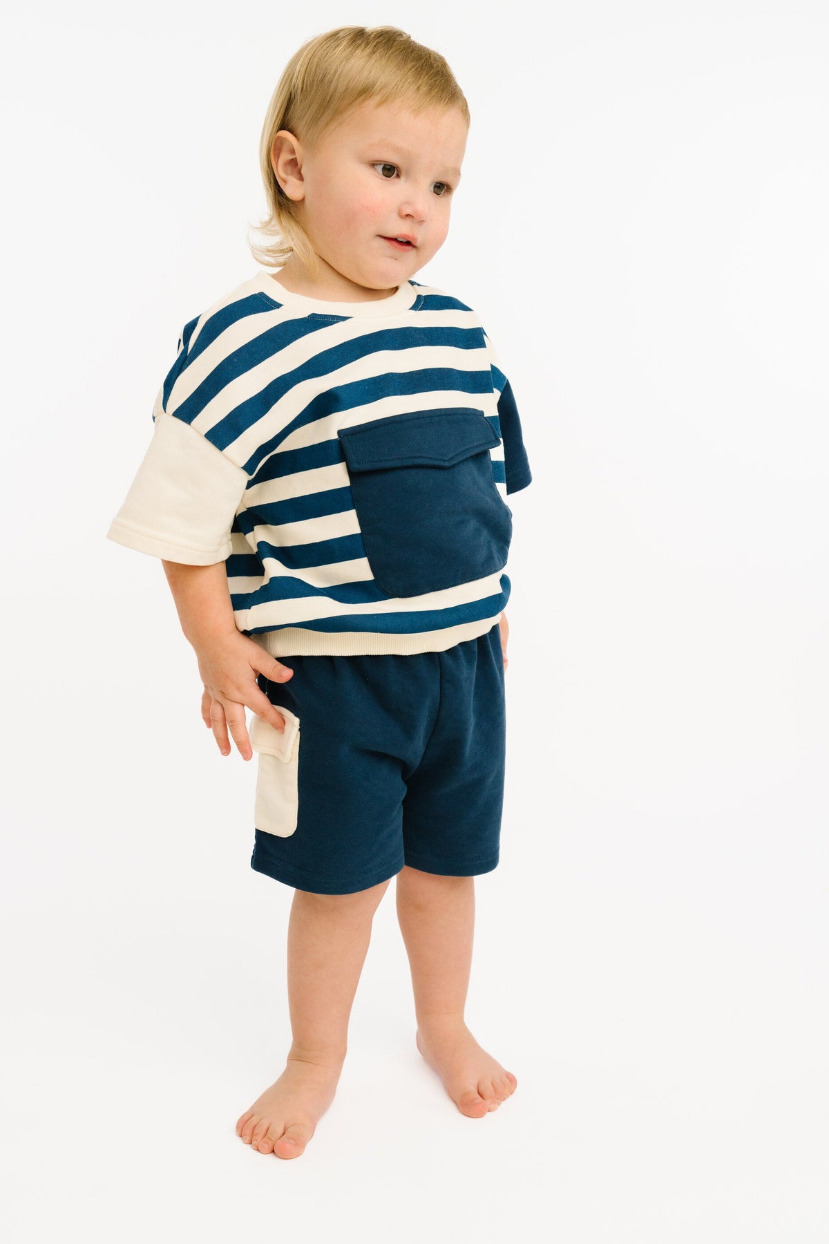 Navy Short Retro Set