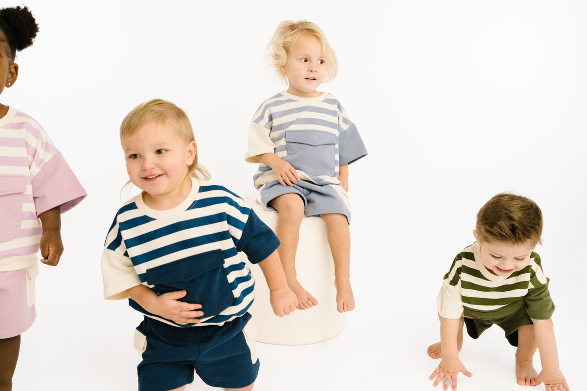 Navy Short Retro Set