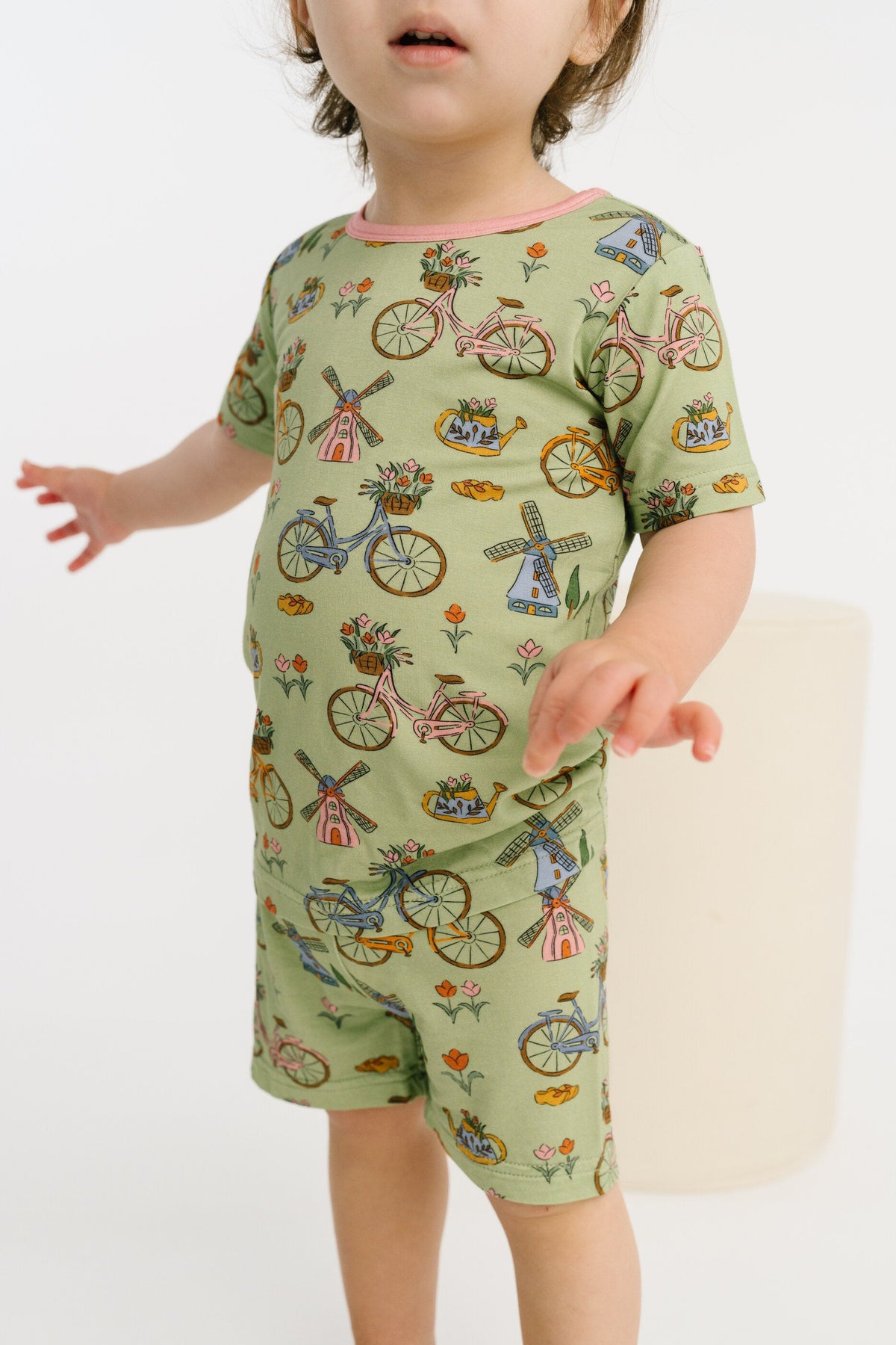 Bikes & Blooms Bamboo Shorts Set