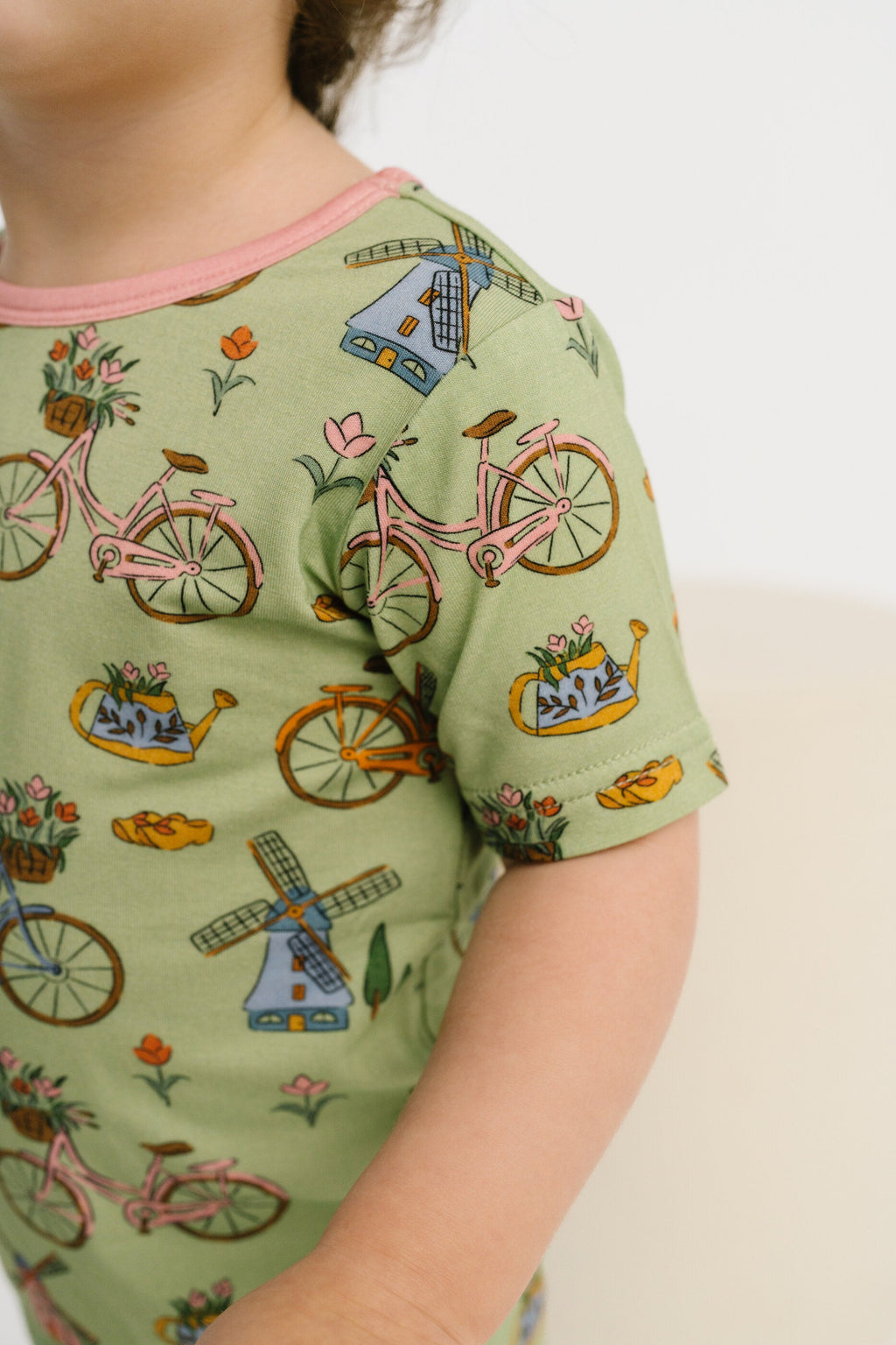 Bikes & Blooms Bamboo Shorts Set