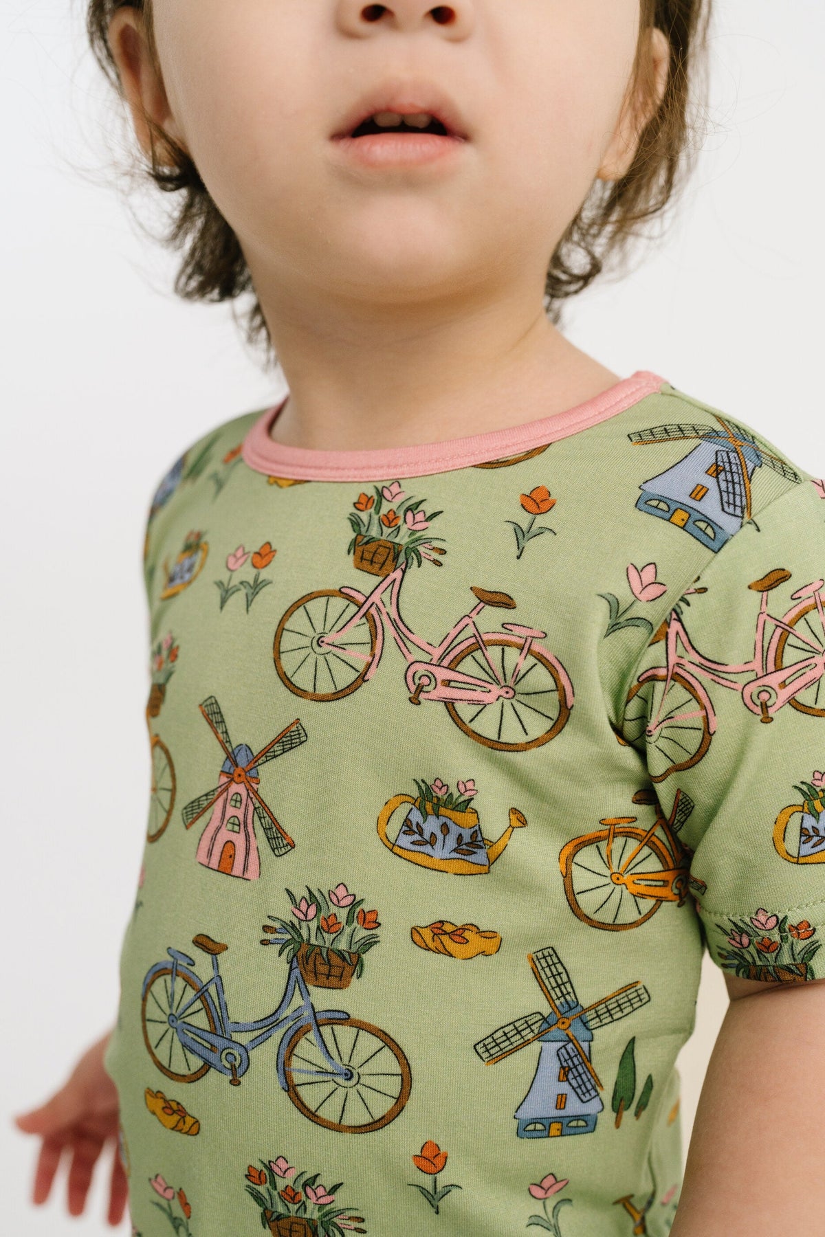 Bikes & Blooms Bamboo Shorts Set