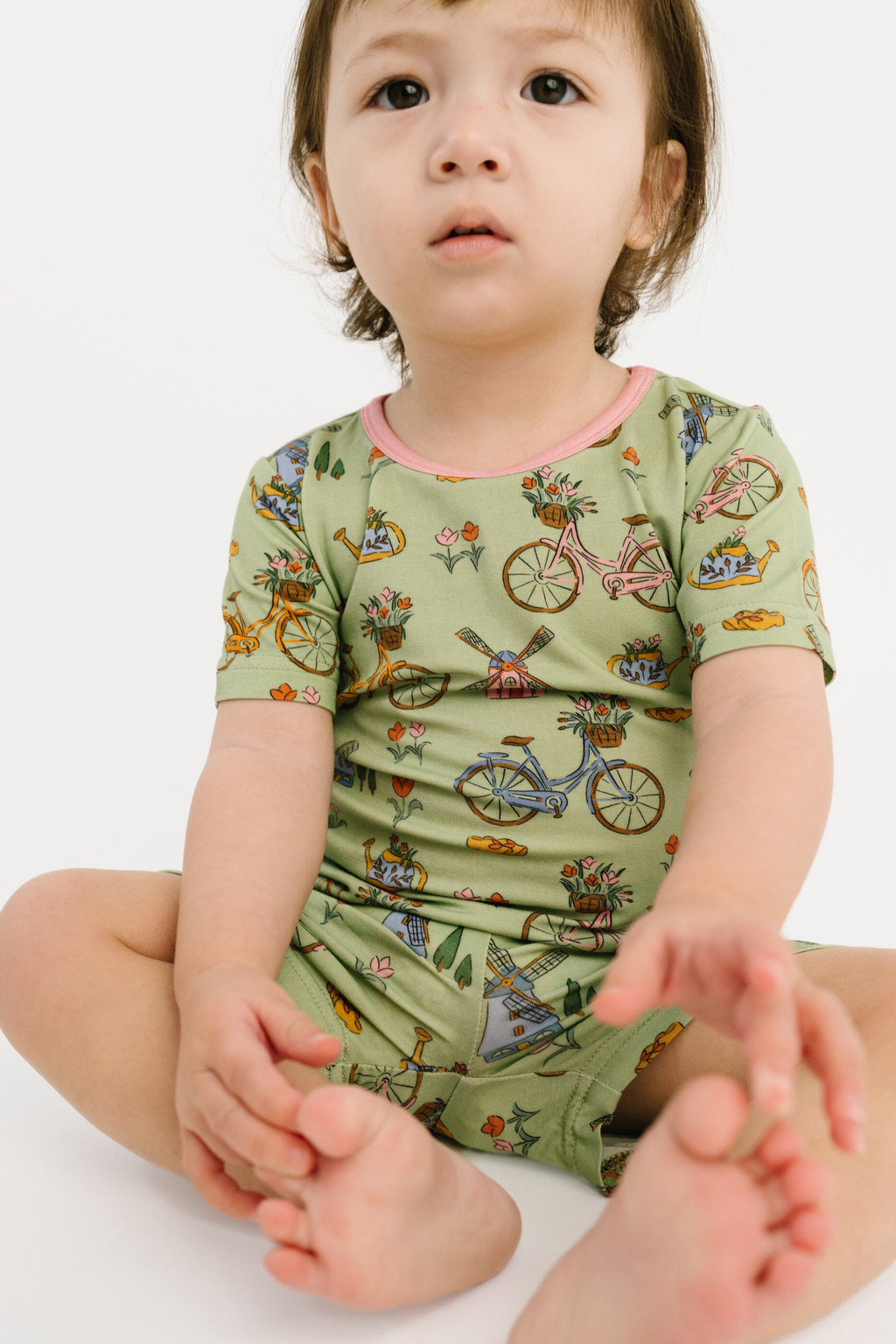 Bikes & Blooms Bamboo Shorts Set