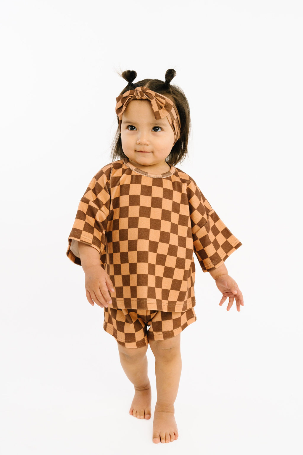 Espresso Checkered Slouchy Set