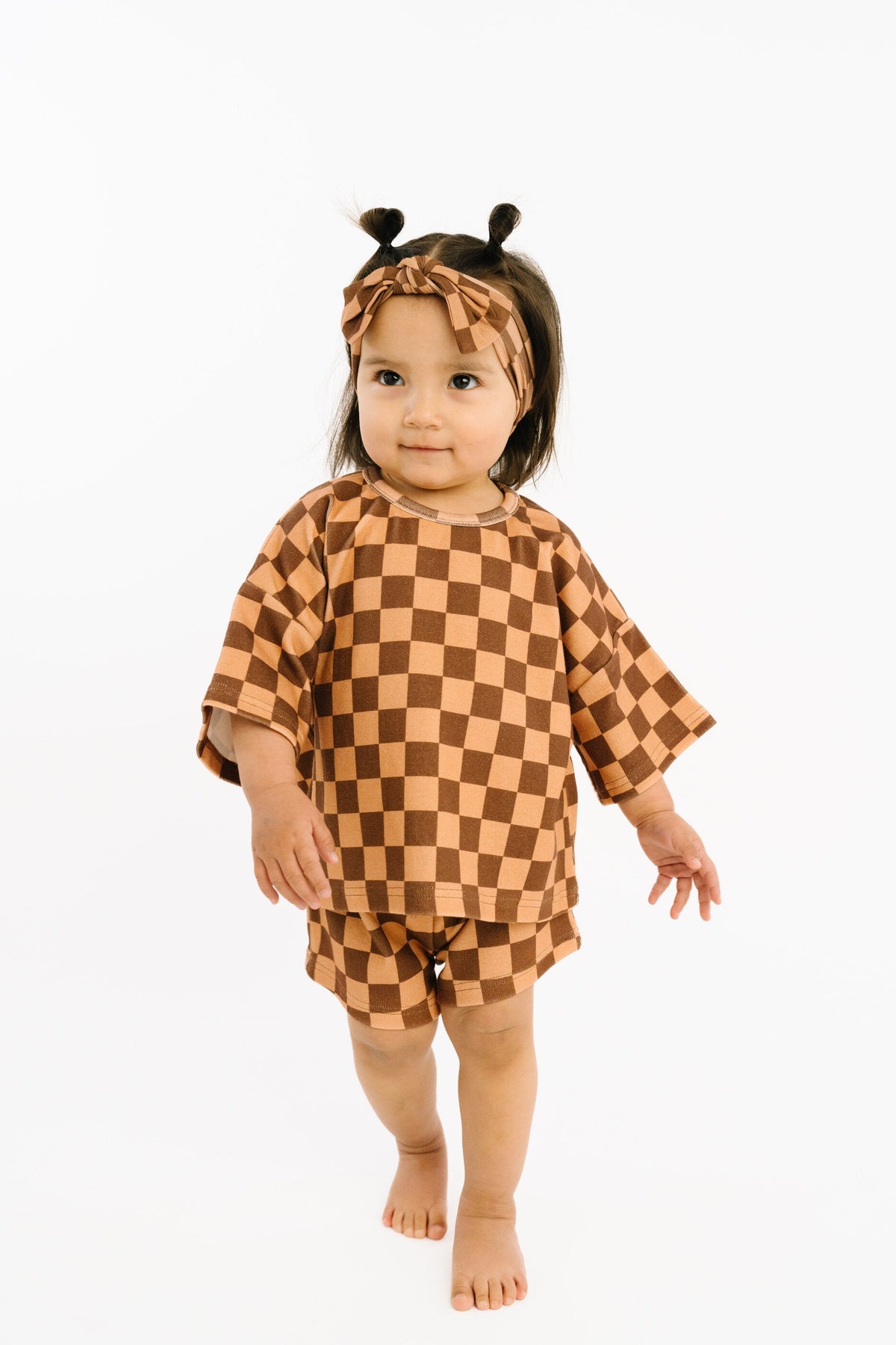 Espresso Checkered Slouchy Set