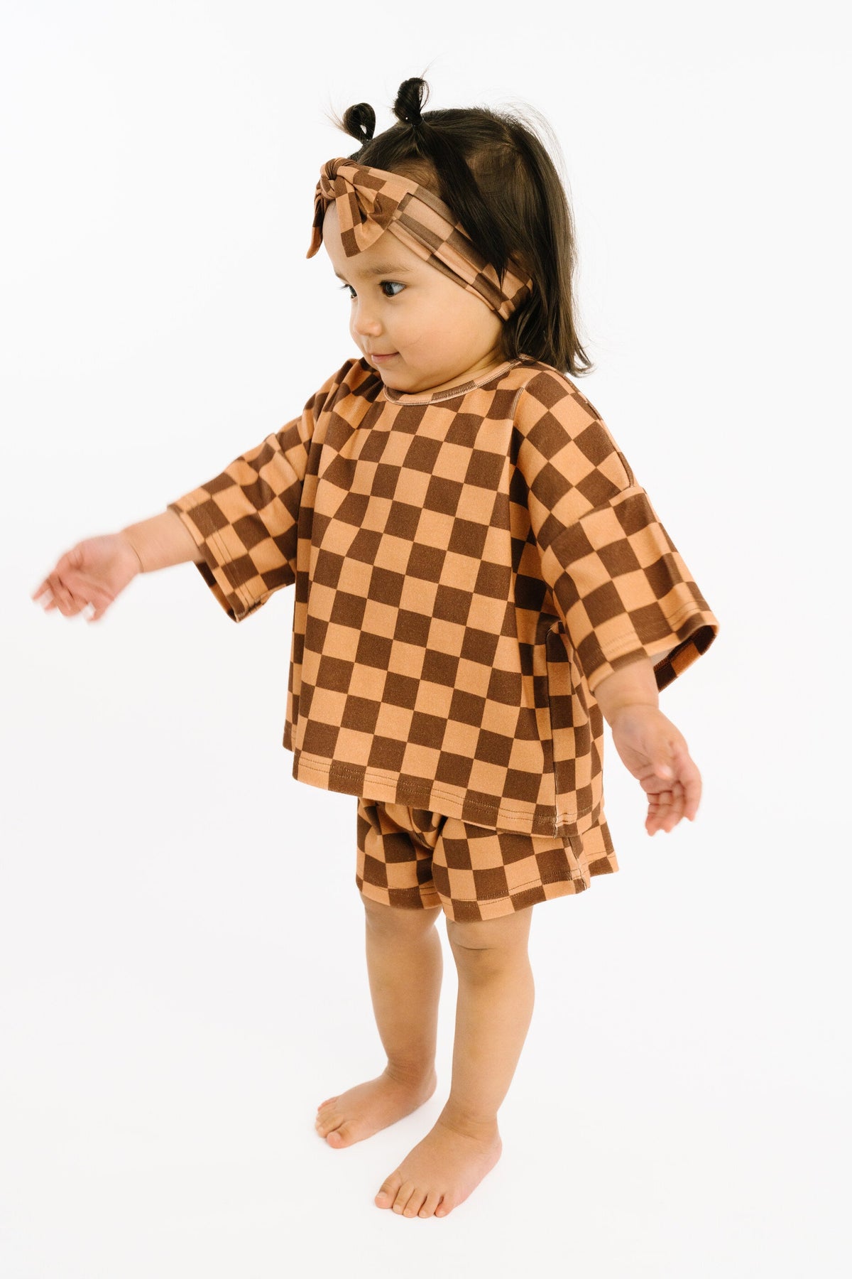 Espresso Checkered Slouchy Set