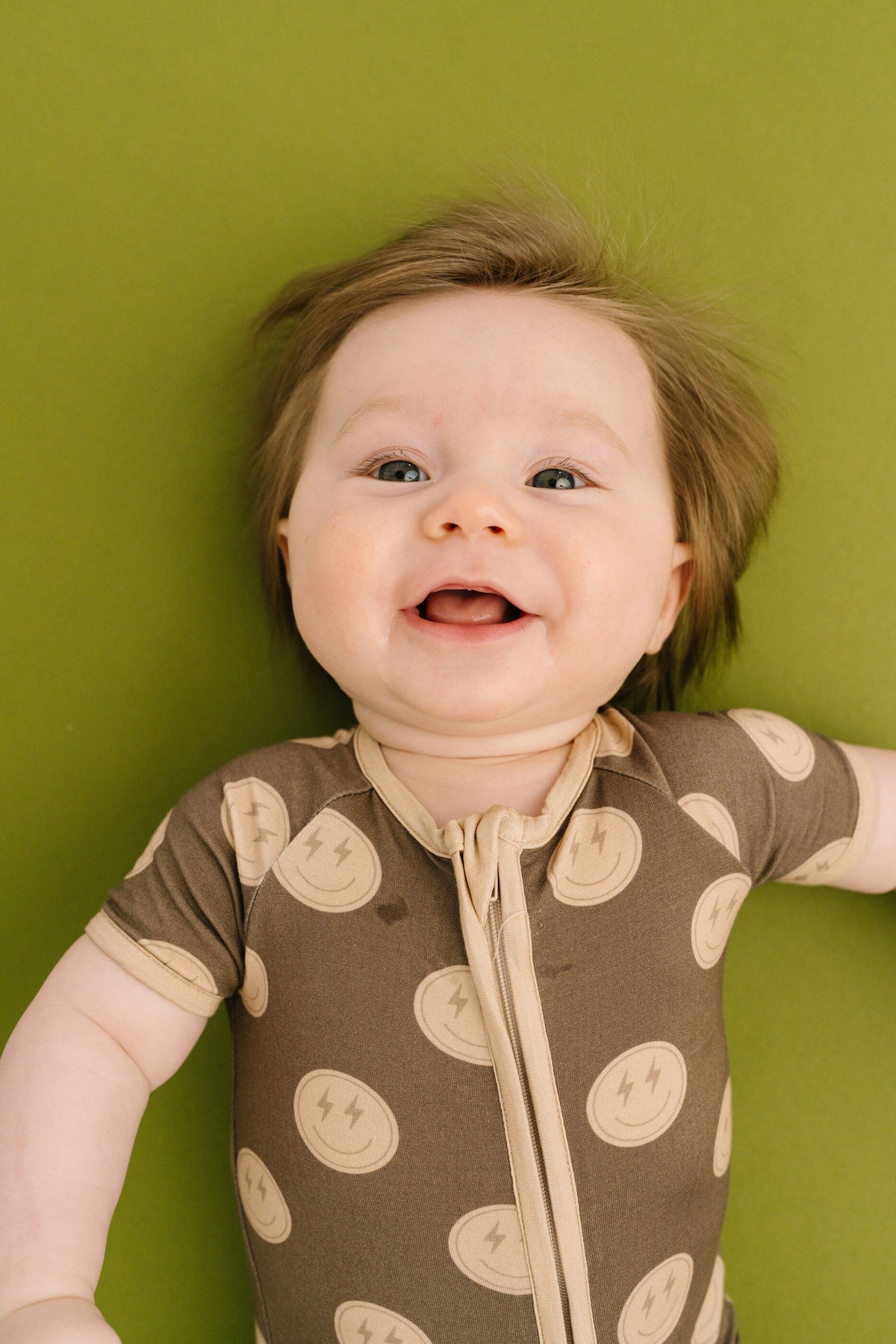 Neutral Smileys Bamboo Short Romper