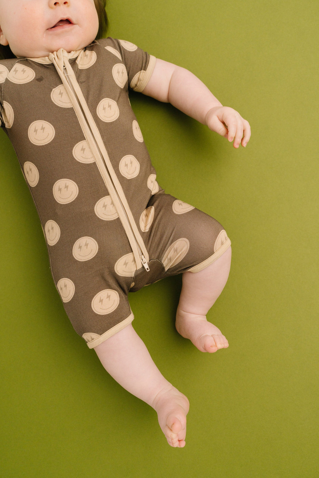 Neutral Smileys Bamboo Short Romper