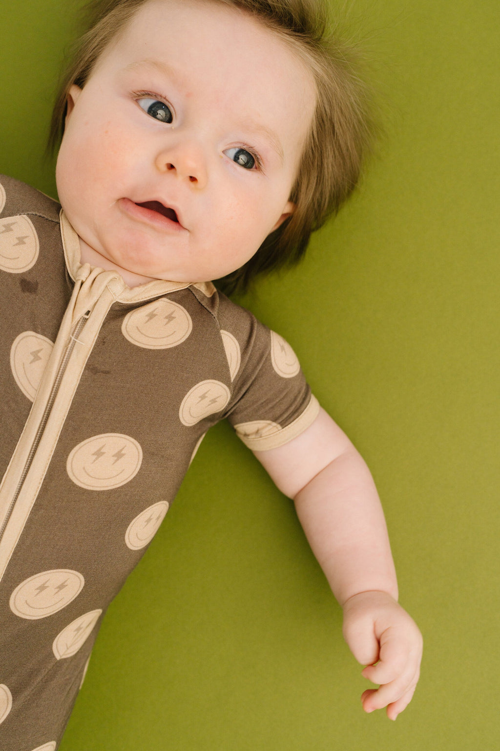 Neutral Smileys Bamboo Short Romper
