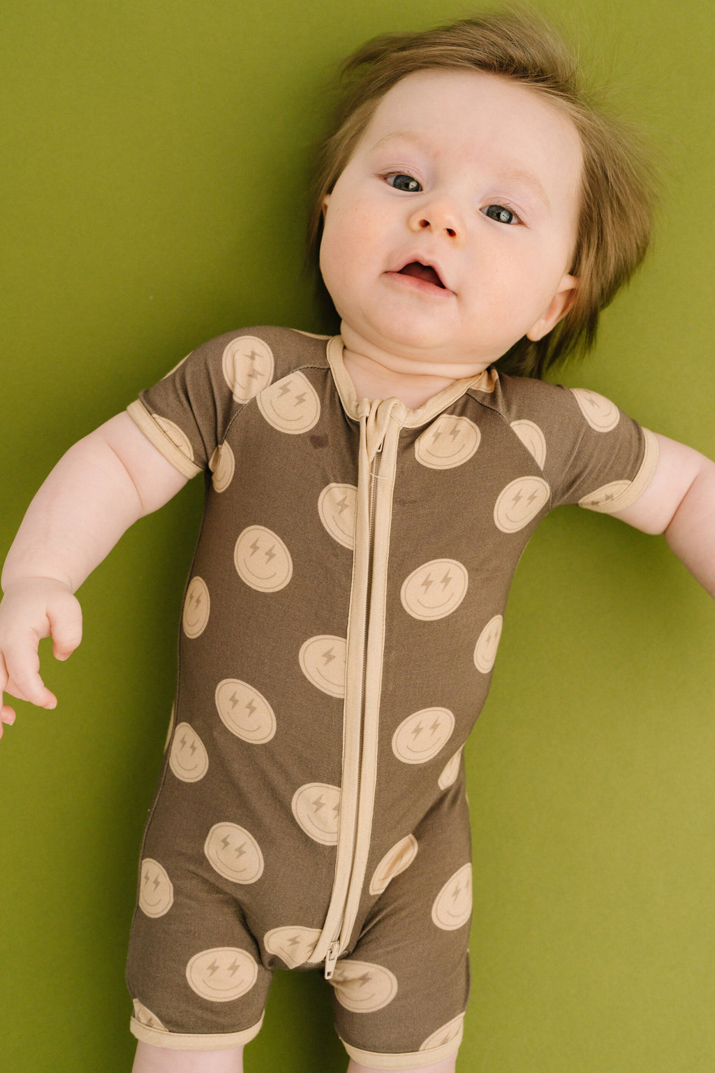 Neutral Smileys Bamboo Short Romper