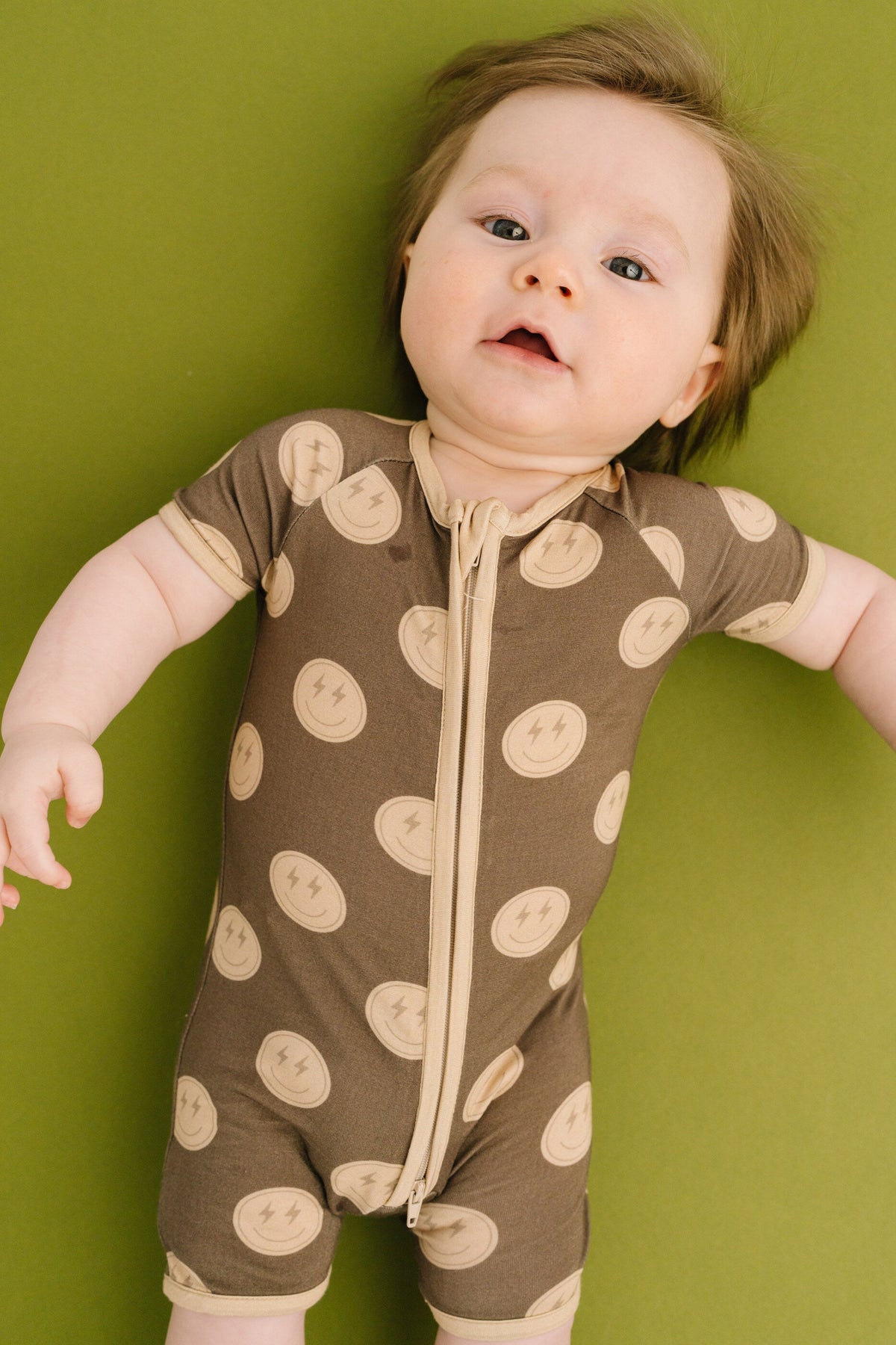 Neutral Smileys Bamboo Short Romper