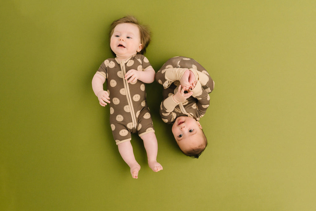 Neutral Smileys Bamboo Short Romper