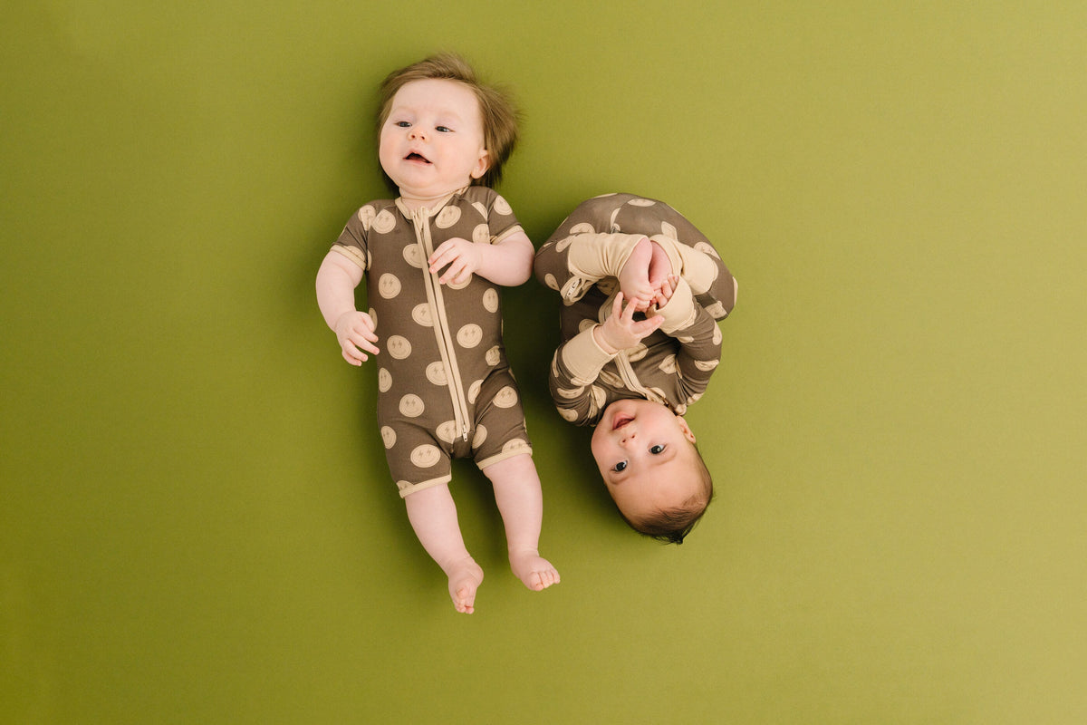 Neutral Smileys Bamboo Short Romper