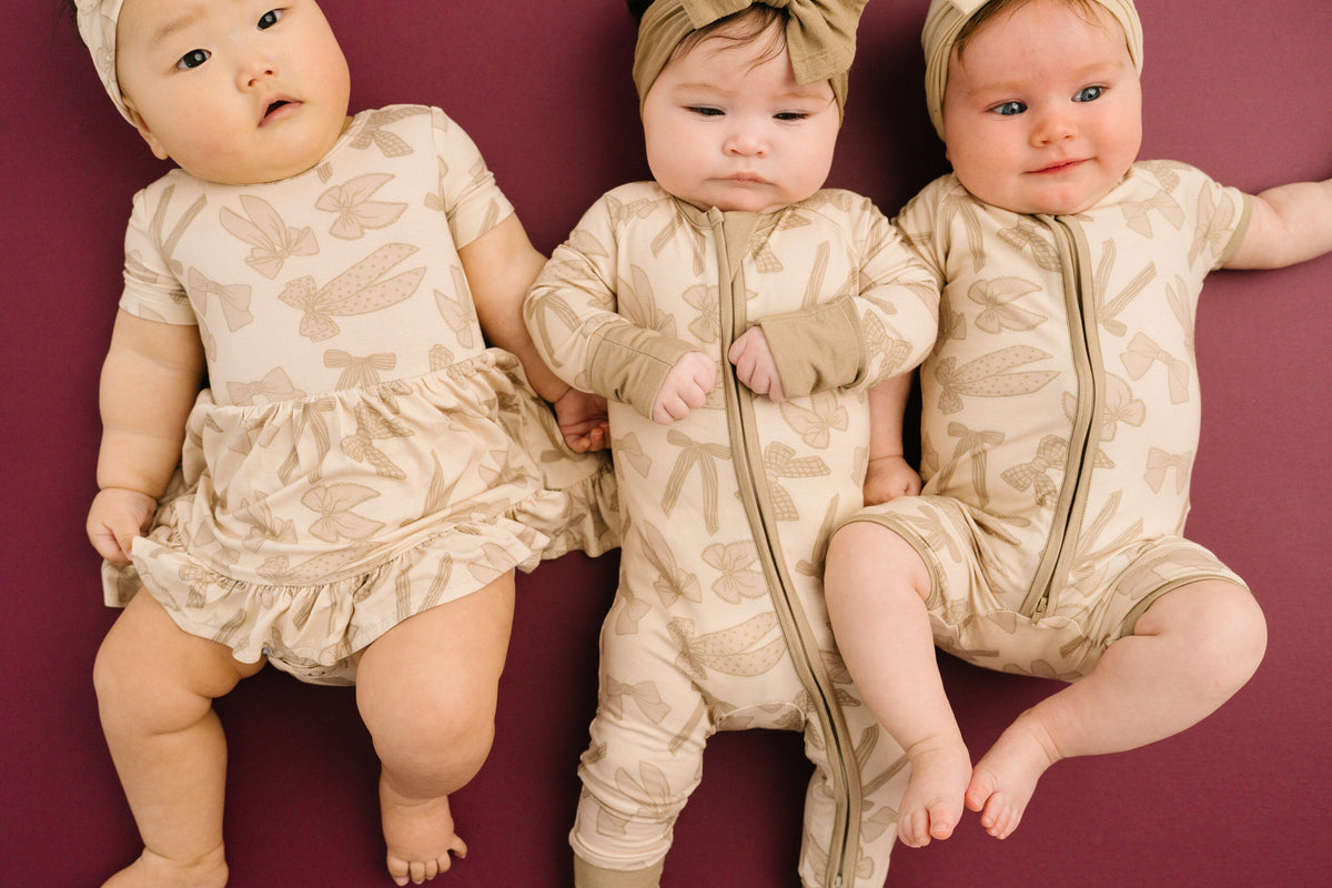 Neutral Bows Bamboo Short Romper